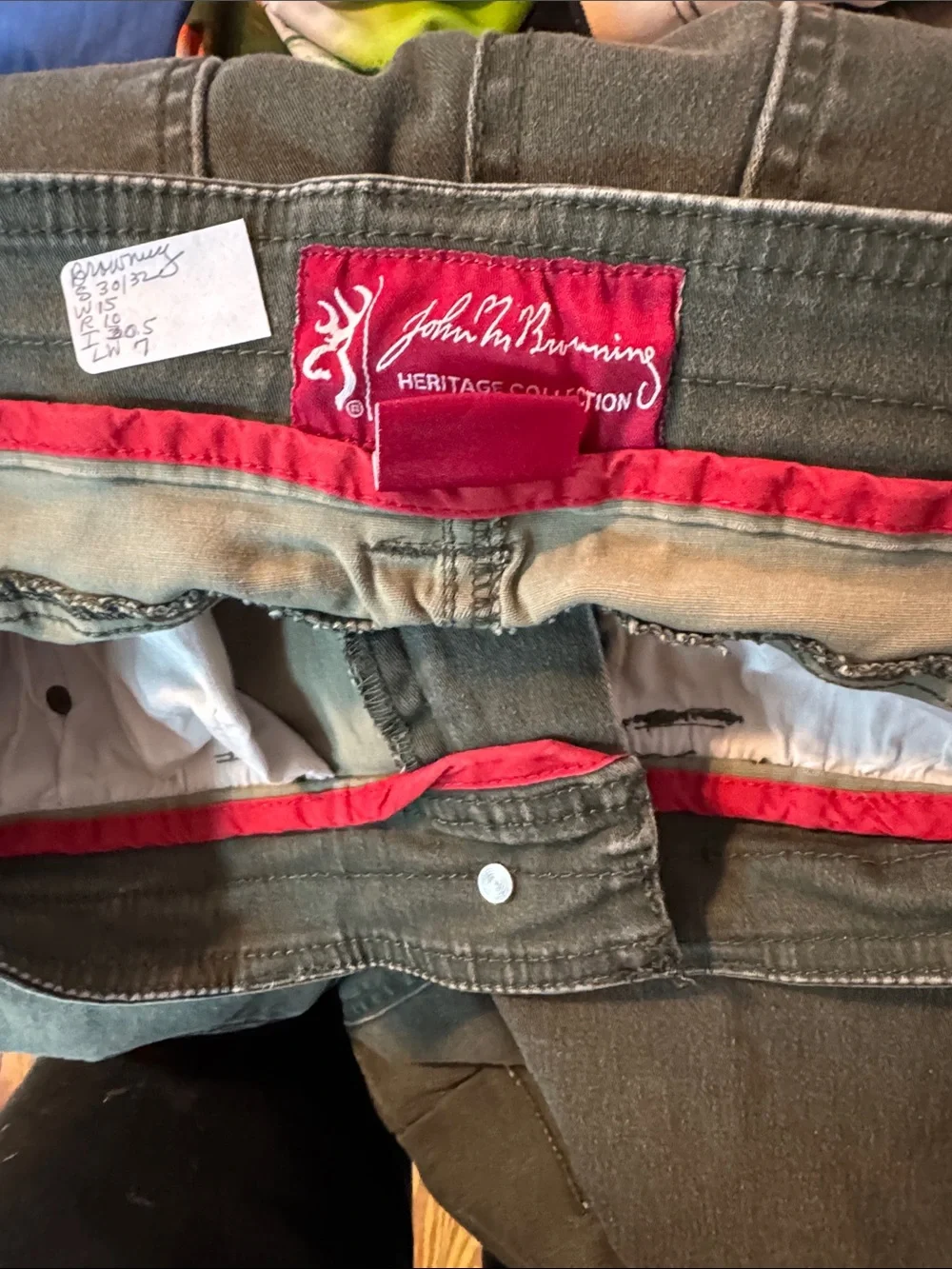 Men's Olive Green Jeans John browning 30x32